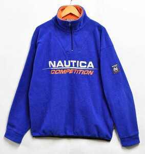 ビッグサイズ USA製 NAUTICA ノーティカ ハーフジップ フリースジャケット ブルー メンズXL相当(28151