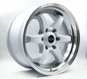 CLEAVE RACING FL53-6 18x9 +25 6-139.7 ホワイト/マシンド 4本セット ハイエース 200系 要オーバーフェンダー ディープリム