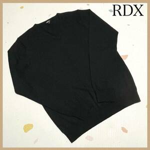 【RDX】長袖カーディガンL ブラック/黒 Vネック 秋冬服 メンズ トップス