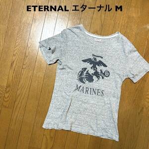 Mサイズ！eternal エターナル 古着半袖Tシャツ 霜降りグレー MARINES 備中倉敷工房