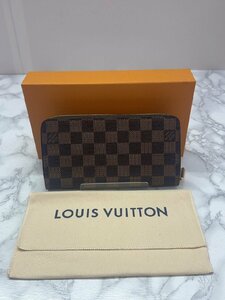 ♪展示品【Louis Vuitton ルイ・ヴィトンダミエ エベヌジッピーウォレットN41661 正規化粧箱付き 長財布 チップタグ　】OK18259