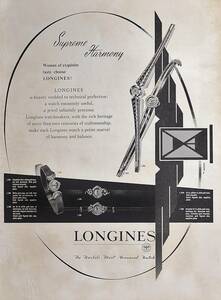 稀少・時計広告！1957年ロンジン 時計広告/Longines Watches/ジュエリー/レディース/O
