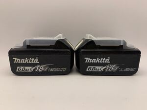 純正 makita マキタ 18V 6.0Ah リチウムイオンバッテリー BL1860B 2個 中古 雪マーク 純正バッテリー 52 雪印