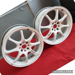 社外アルミホイール 18インチ 7.5J ＋42 4H 4穴 PCD114.3 ホイールのみ２本セット シルビア 180SX セフィーロ ローレル