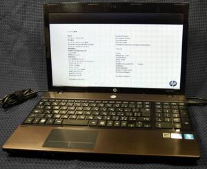 起動確認のみ(ジャンク扱い) HP Probook 4520s CPU:Celeron P4600 RAM:2G HDD:無し (管:KP387