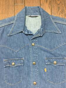 ヴィンテージ リーバイス Ｌｅｖｉ’ｓ サドルマンタグ 縦落ち デニム シャツジャケット オレンジタブ ７０ｓ ７０年代 スナップボタン