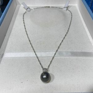 本真珠パールネックレス 黒パール真珠ネックレス アクセサリー12mm