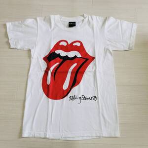 Rolling Stones C③ 1989ツアー ベロ Tシャツ M 白 美品 グッズ ローリングストーンズ ロックバンド