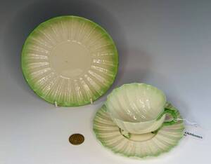  Belleek. = Old カップ&ソーサー＆プレート　 Green = シェルタイプ (1級品)　