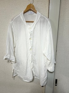 ★marka / マーカ ： BASE BALL SHIRT - 60/- ORGANIC LINEN -　ベースボールシャツ