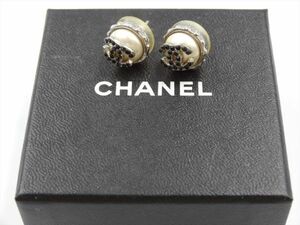 19962f CHANEL シャネル ココマーク ピアス パール ブラックストーン シルバー アクセサリー 02C ヴィンテージ