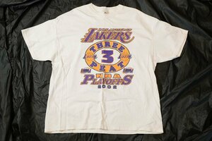 1円スタート！ 【ビンテージ品】USA製 NBA ロサンジェルスレイカーズ Tシャツ PLAYOFF 2002年 サイズ2XL