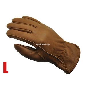 NAPA GLOVE 815BRN BROWN L/ナパグローブ茶色ブラウン裏地なし裏地無しバイク用手袋鹿革本革防寒防雨定番レザーグローブハーレー春用秋用