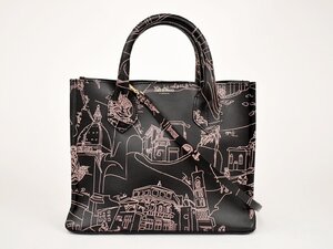 エミリオプッチ EMILIO PUCCI レザートートバッグ スコルチ フィオレンティーニ ブラック 2WAY ショルダーベルト 保存袋付き 2411LT188