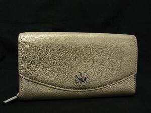 TORY BURCH トリーバーチ レザー 二つ折り 長財布 ウォレット 小銭入れ 札入れ レディース シャンパンゴールド系 DF5215