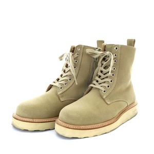 カミナンド caminando 22SS プラージュ 別注 SP LACE UP BOOTS ブーツ ショート フラット レースアップ スエード 6 23cm ベージュ