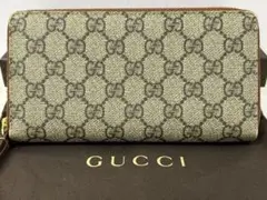 新品同様‼️GUCCI　グッチ　財布　長財布　GG スプリーム　ラウンドファスナ