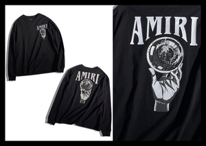 定価8.2万 AMIRI アミリ 立体感あるプリントが魅力的な クルーネック ロングスリーブTシャツ ロンT 長袖 CRYSTAL BALL イタリア製 XL 