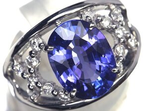 2ZM12027SS【売り切り】新品【RK宝石】≪Tanzanite≫ 希少宝石 極上タンザナイト 大粒4.08ct! 極上ダイヤモンド Pt900 超高級リング ダイヤ