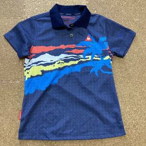 【美品】ルコック　スポルティフ　le coq sportif ポロシャツ ゴルフウェア　半袖シャツ　半袖　GOLF golf Mサイズ レディース 紺