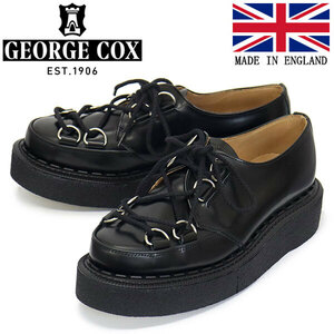 GEORGE COX (ジョージコックス) TIE-DOWN SKIPTON 15476 VI ラバーソール レザーシューズ 040 BLACK UK7-約26.0cm