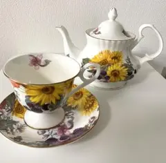 Gracie Bone China  カップ　ソーサー　ティーポット　ひまわり