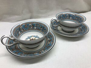 WEDGWOOD ウェッジウッド フロレンティーン ターコイズ ティーカップ＆ソーサー 2客セット