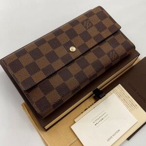 H1802【超極美品】箱、保存袋付き！LOUIS VUITTON ルイヴィトン ポルトフォイユ　インターナショナル ダミエ　二つ折り長財布 