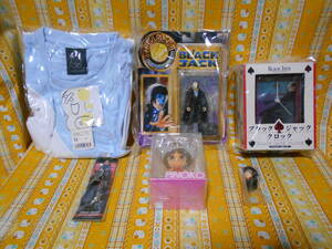 ♪ブラックジャック新品＆美品TシャツウィメンズM＆フィギュア1999＆クロック2004＆レザーブレイドストラップ＆ピノコフィギュア＆人形