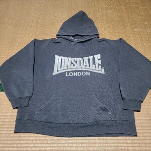 90s USA製 Lonsdale London パーカー サイズM ロンズデール Punk 