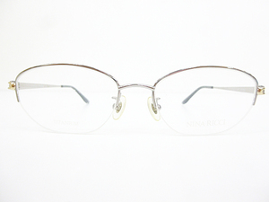 ∞【デッドストック】NINA RICCI ニナリッチ 眼鏡 メガネフレーム NR26008 51[]17-135 メタル チタン ナイロール グレー シルバー □H8