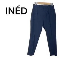 INED テーパードパンツ 黒 無地 後ろゴム