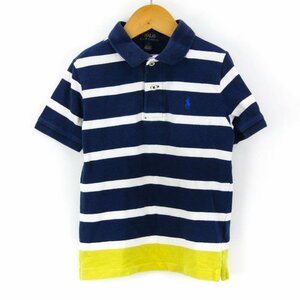 ポロ・ラルフローレン 半袖ポロシャツ ボーダー コットン トップス 115位 キッズ 男の子用 5 115サイズ ネイビー POLO RALPH LAUREN