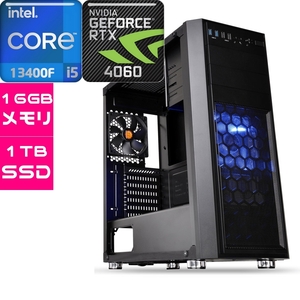 ゲーミングPC カスタム BTO RTX4060 intel 13世代 core i5 13400F SSD 1TB 16GB デスクトップパソコン