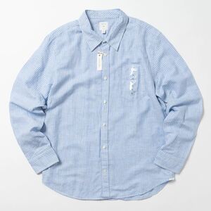 デッドストック GAP リネン ストライプ 長袖シャツ Polo by RalphLauren ポロ ラルフローレン オールドギャップ J.CREW XLサイズ ブルー