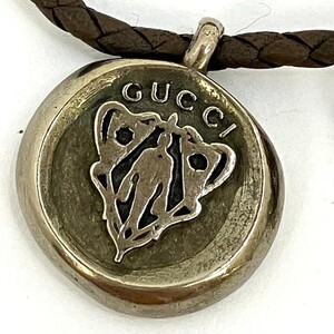 D059-I58-829★ GUCCI グッチ ネックレス ペンダント シルバー 925 シルバーアクセサリー トップ約1.9cm/紐約24cm 箱/収納袋付き