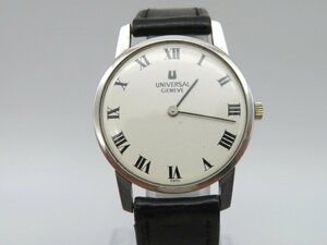 1円◆稼働◆ ユニバーサルジュネーブ ホワイト 手巻き ユニセックス 腕時計 N24603