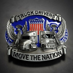 ベルトバックル TRUCK DRIVERS アメリカ国章 3D トラック オリーブ 矢 ベルト用バックル アメリカンバックル