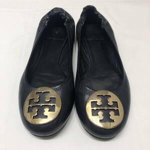 TORY BURCH トリーバーチ レザー フラットシューズ ブラック ゴールド金具 レディース 靴 バレエシューズ 本革 定番