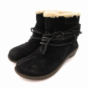 アグ UGG ショートブーツ スエード 裏ボア 靴 シューズ 23.0cm 黒 ブラック /TZ レディース