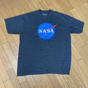 古着輸入品アメリカNASA企業Tシャツ 半袖2XL90s Tee ダークグレー