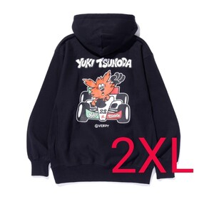 2XL レア 即発送 角田裕毅 YUKI TSUNODA VERDY Hoodie BLACK ヴェルディ フーディー ブラック プルオーバー パーカー メンズ F1 Formula 1