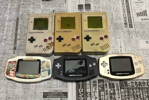 1円スタート。Nintendo/ニンテンドー 初代ゲームボーイ　ゲームボーイアドバンス 本体　まとめ売り　ジャンク品