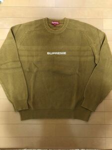 Supreme 18SS Chest Stripe Raglan Sweater ニットセーター ブラウン 新品未使用品 Lサイズ