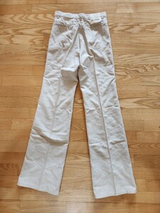 ED-4 1980年代製 送料込■EDWIN　エドウィン　0802-24 麻混パンツ　SLENDER PANTS 少しフレアー　ベージュ　ウエスト70cm