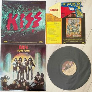 【美品!!US ORG】KISS / LOVE GUN NBLP-7057 バーコード無し/STERING刻印/BOP GUN・KISS ARMYチラシ付属