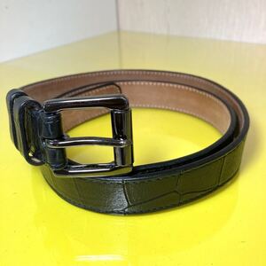 JIMMY CHOO ジミーチュウ レザー クロコダイル ベルト BELT 黒 BLACK 高級 ブランド おしゃれ おすすめ きれい 美品