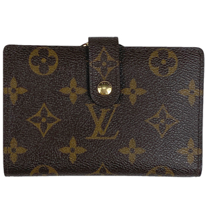 ルイ・ヴィトン Louis Vuitton ポルトフォイユ ヴィエノワ がま口 二つ折り財布 モノグラム ブラウン M61674 レディース 【中古】