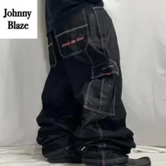 90s Johnny blaze シャイニーデニム カーゴ ペインター バギー