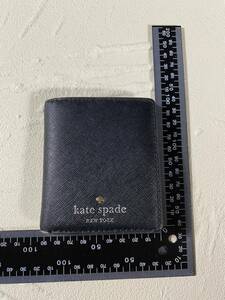 kate spade ケイトスペード ミニ財布　二つ折り財布　ブラックレザー